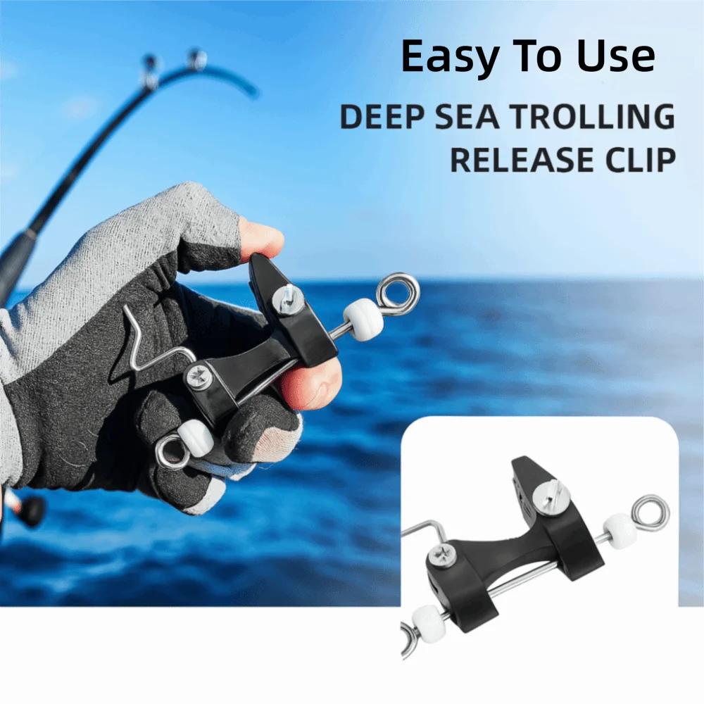 2PCS Durable Adjustable Release Clips ABS Fishing Accessories Outrigger Clips 7.5×3.5cm Trolling Clips Boating Fishing