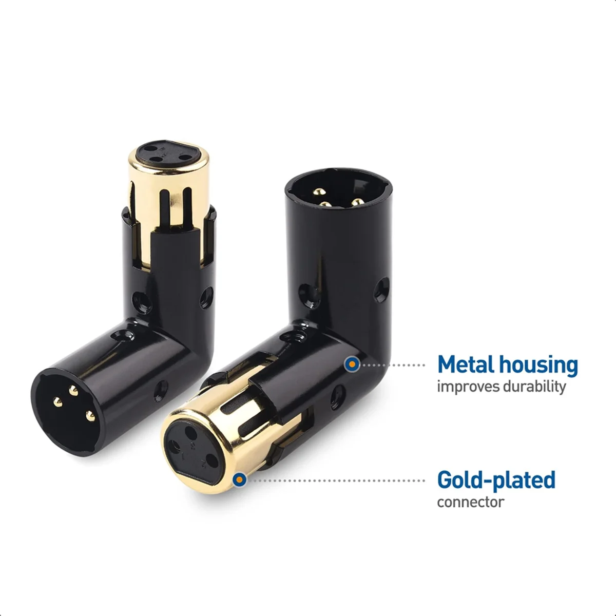 SMIEA 1 قطعة 3Pin XLR زاوية محول قابل للتعديل ذكر إلى أنثى الزاوية اليمنى XLR محول XLR 90 درجة محول