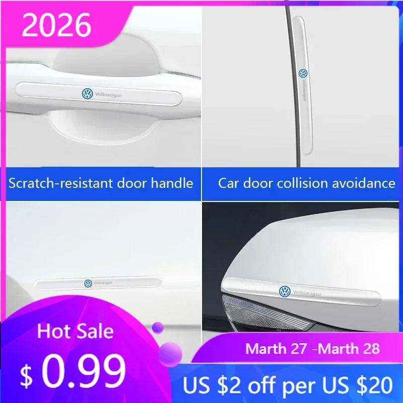 

VW GTI GOLF 2026 Hot For VW VOLKSWAGEN 8pcs Car Door Bowl Handle Protector Stickers For Volkswagen Passat Santana GTI Bora Jetta