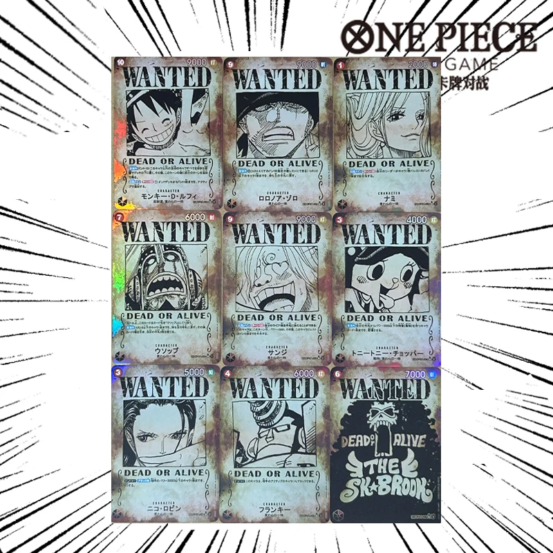 

9pcs/set One Piece Diy Monkey D. Luffy Self Control Collect Signature Trading Flash Card Anime Cartoon Gift