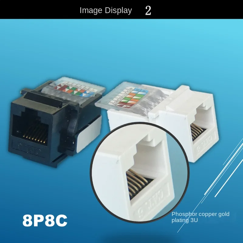 5-buah RJ45 CAT6 klip jack Keystone Ethernet dengan colokan dinding modul bebas lubang hitam dan putih