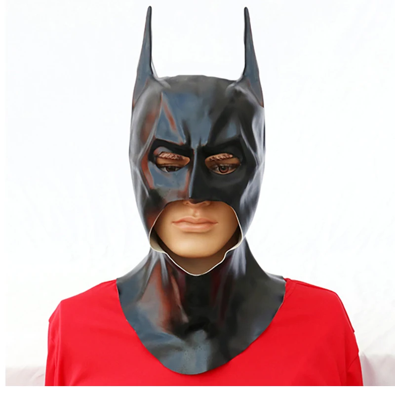 

Маска для косплея Брюса Уэйна, латексная маска для вечеринки, костюм Темного рыцаря, маска супергероя, маска на Хэллоуин, маска для взрослых, один размер (на голову 55-59 см)