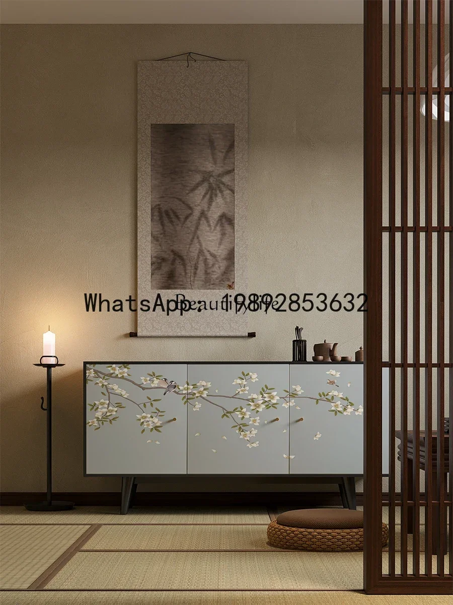 HH2 GG8Nuova divisoria per corridoio in stile cinese, armadio da ingresso a parete in legno massello, moderno e leggero, di lusso