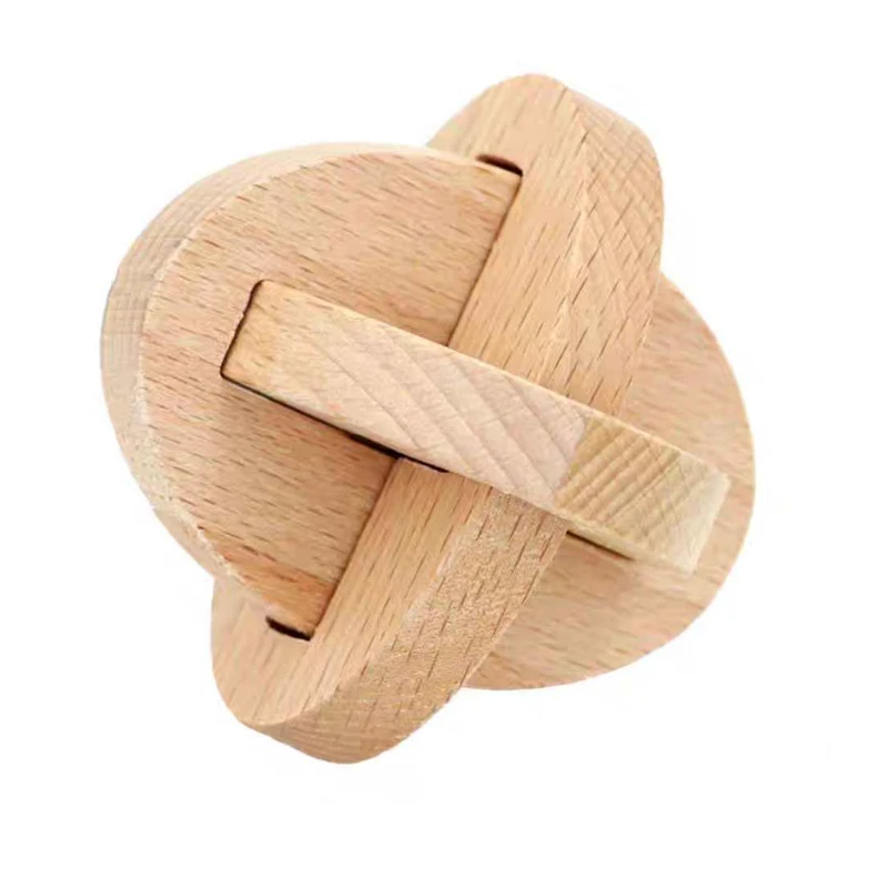 Lock Puzzle Wooden Brain Teaser for Mental Challenge Educational IQ Disentanglement Toys Kids Adults (SanHuan Suo)