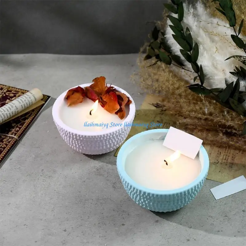 Molde recipiente silicona redondo elegante 573B, molde cuenco vela silicona creativo para macetero resina y