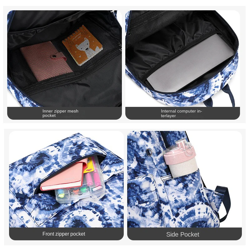 3PCS/set School Backpack Girls Fashion Students Backpack Teenagers Schoolbag With Lunch Box Pencil Case