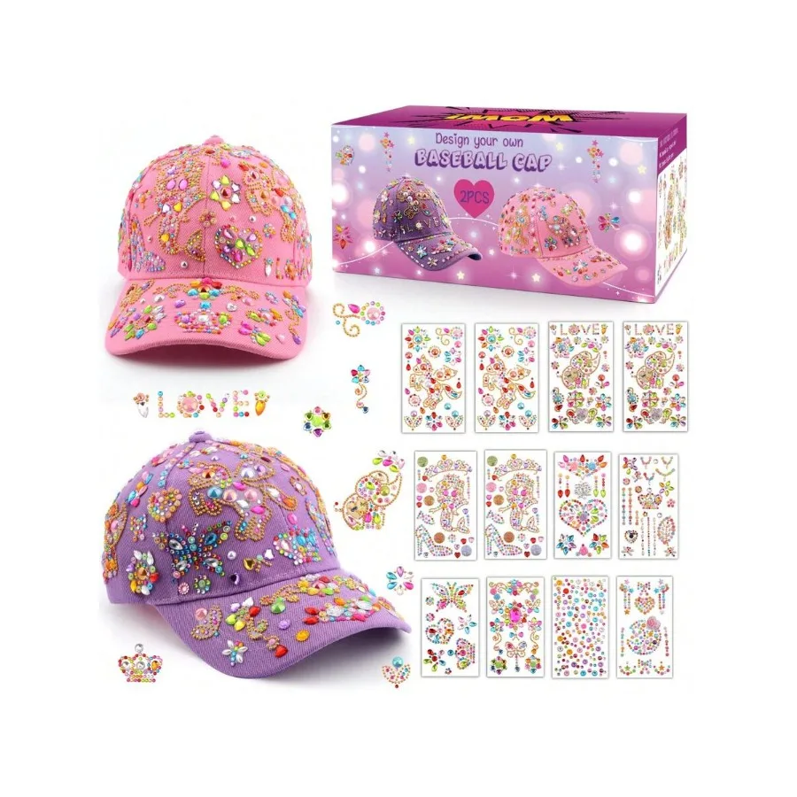 

Christmas Gifts For Her Decorate Your Own Baseball Cap With 12 Sheets Unicorn Gem Stickers Fun Arts And Crafts Kit For Age 4-12