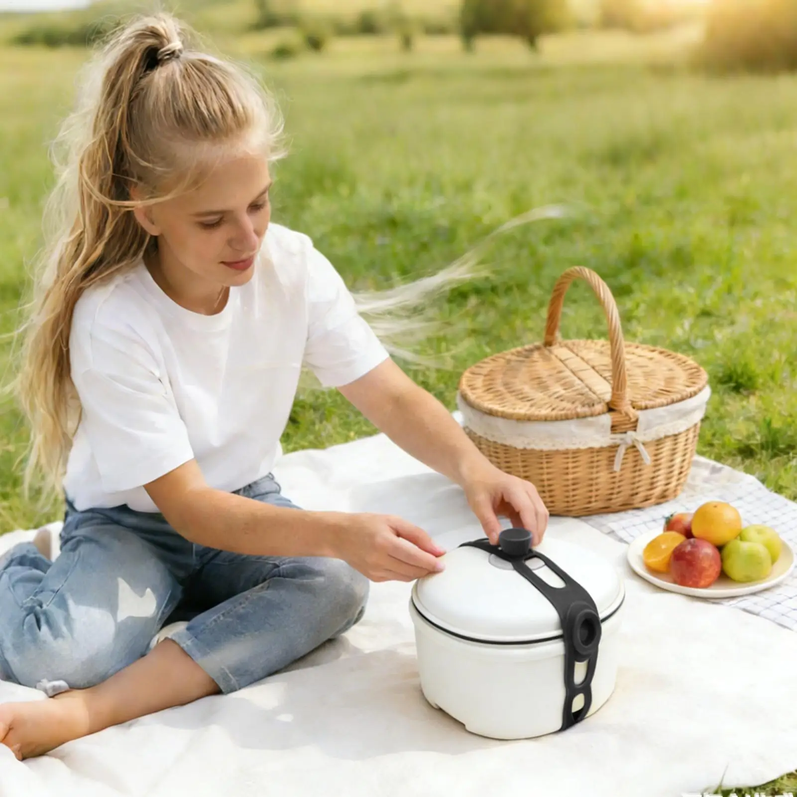 Adjustable Silicone Elastic Fixing Strap Reusable Storage Cover Locking Strap Suitable for Slow Stew Pots Flat Bottomed Pans