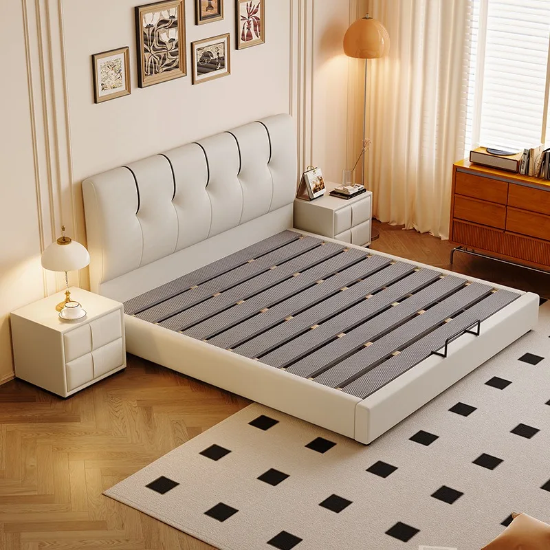 minimalist modern soft leather bed 1.5 meters single second bedroom master bedroom 1.8 meters double bedroom marriage bed