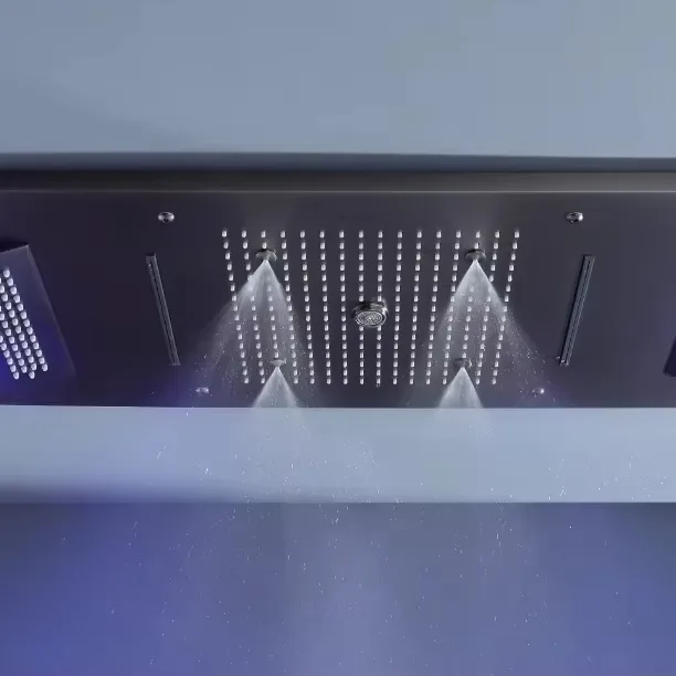 

Потолочная цифровая умная душевая система, светодиодный дождевой водопад, туман, хромированный красочный потолочный дождевой водопад, насадка для душа SUS304 Rain