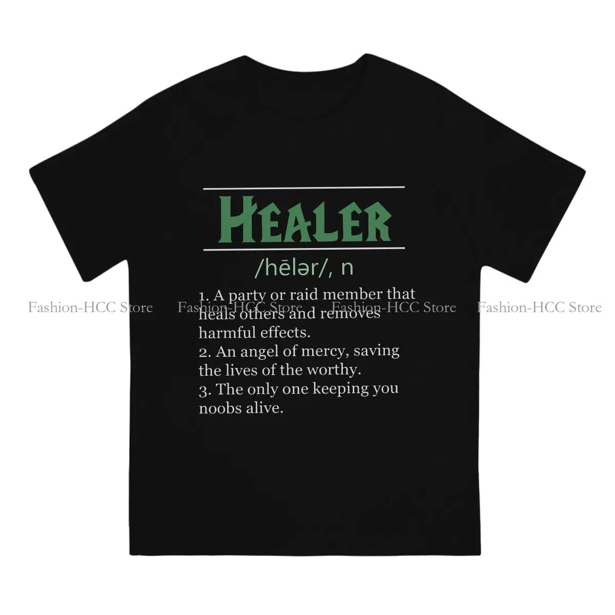 Definition of Healer Essential Round Collar TShirt World of Warcraft Role-playing Game Basic Polyester T Shirt Man\'s Tops