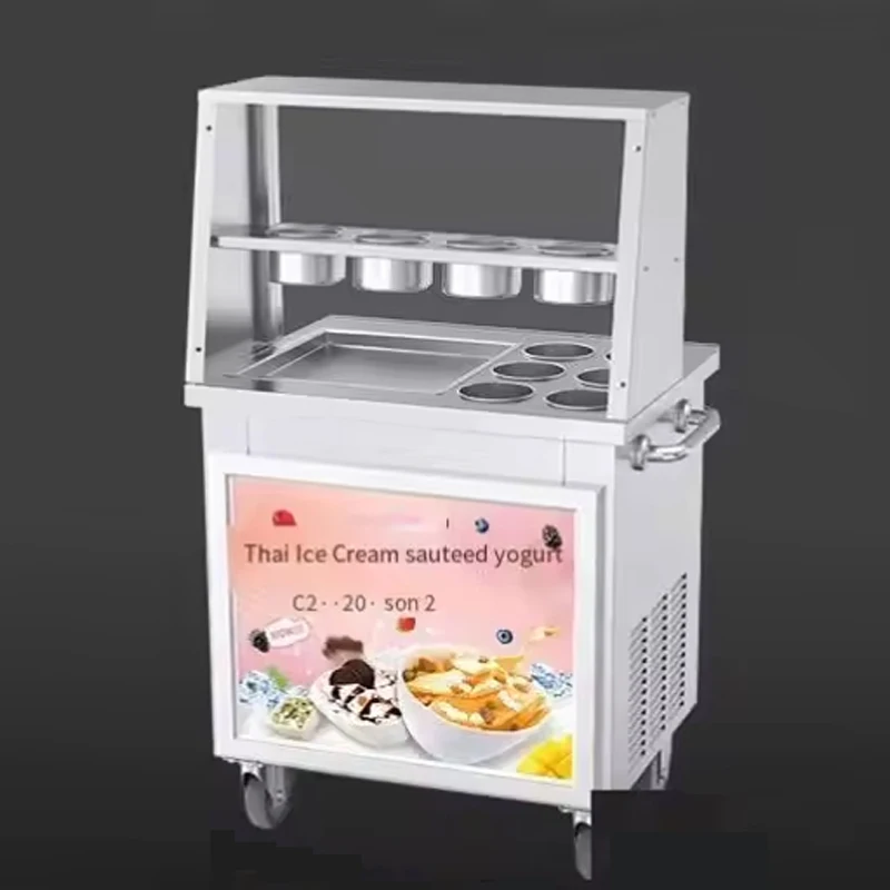 

Square Electric Stir Fry Ice Cream Rolled Maker/Fried Ice Cream Roll Machine/Frozen Yogurt Ice Pan Rolled