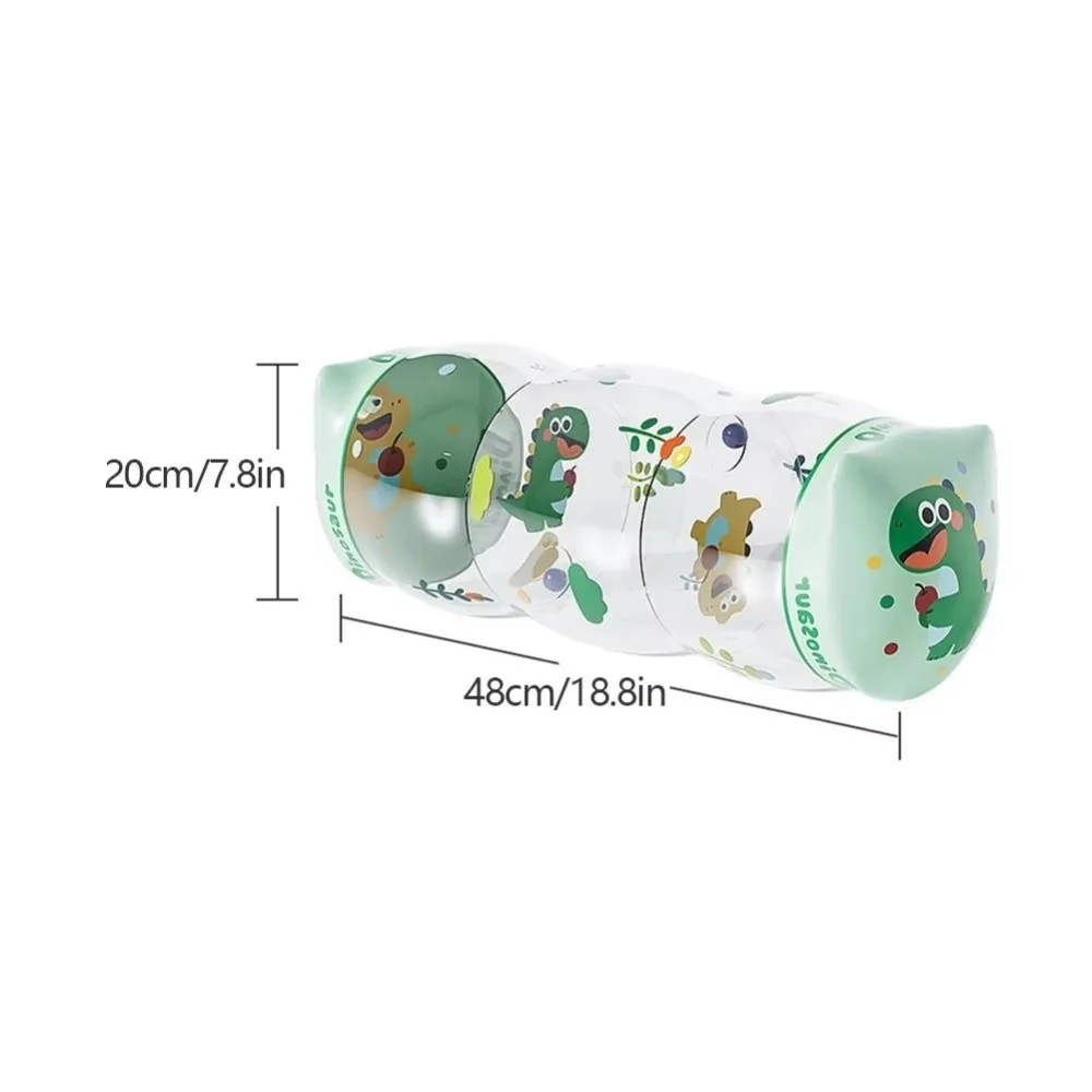 Inflatable Crawling Roller Toy Foldable Lightweight Infant Tummy Time Roller Montessori Educational Rolling Rattle view 6
