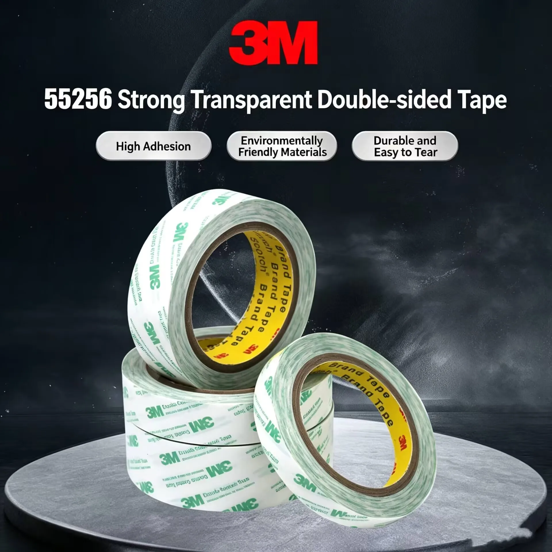3M 55256 Double Sided Tape 0.05mm Ultra-thin Clear PET Tape High Viscosity Heat Resistant Self Adhesive Tape
