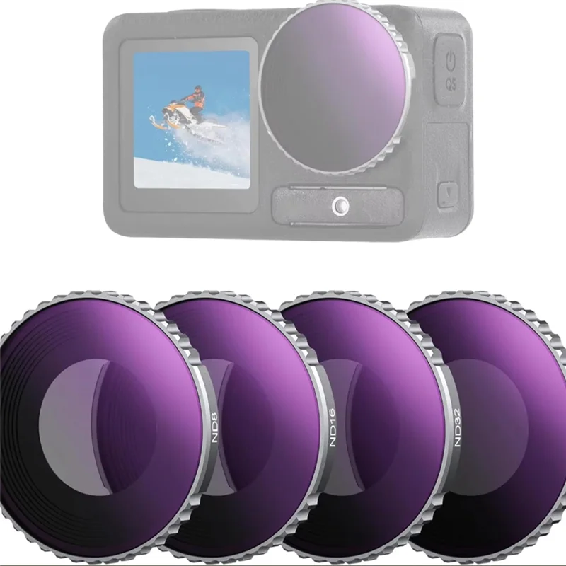 Conjunto de filtro nd profissional a14m para dji osmo action 5 pro/4, acessórios para câmera de ação de vidro óptico hd