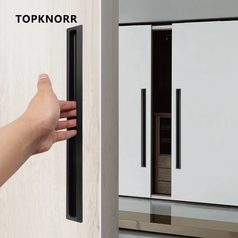 Cabinet Door Handle Hole-Free Built-in Button Hand Modern Simple Sliding Door Closet Handle Drawer Shoe Cabinet Hidden Handle