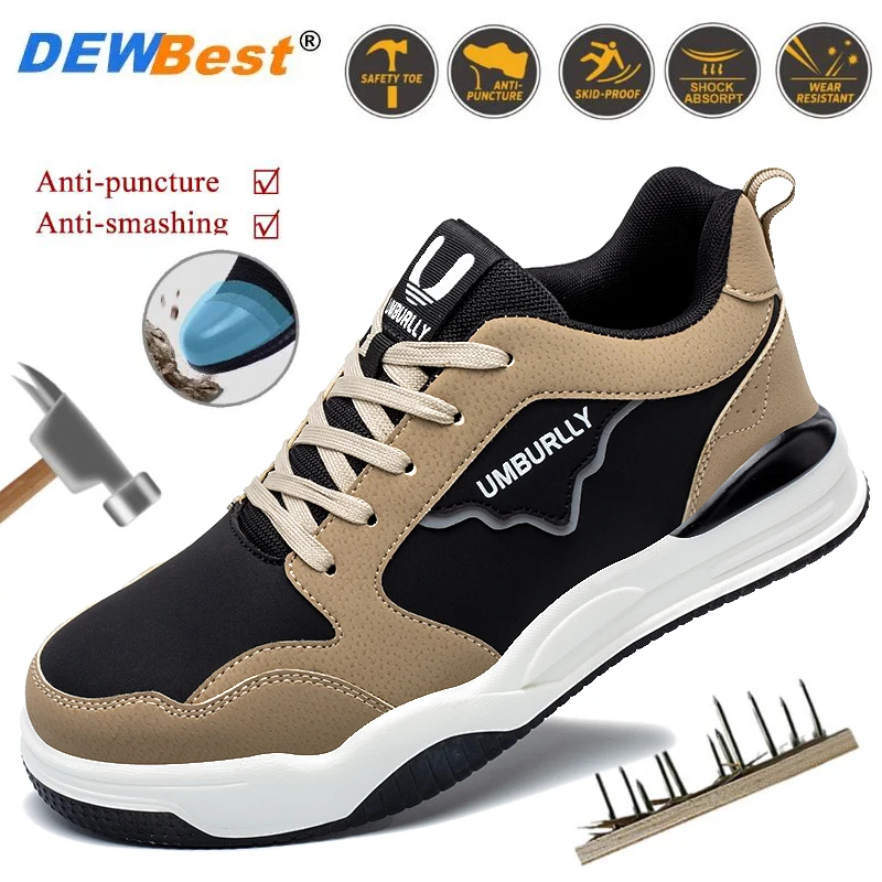 Mens Breathable Lightweight Anti-smash Anti-slip Protective Safety Shoes Cheap Safety Shoes Anti Stabbing Anti Odor Steel Shoes
