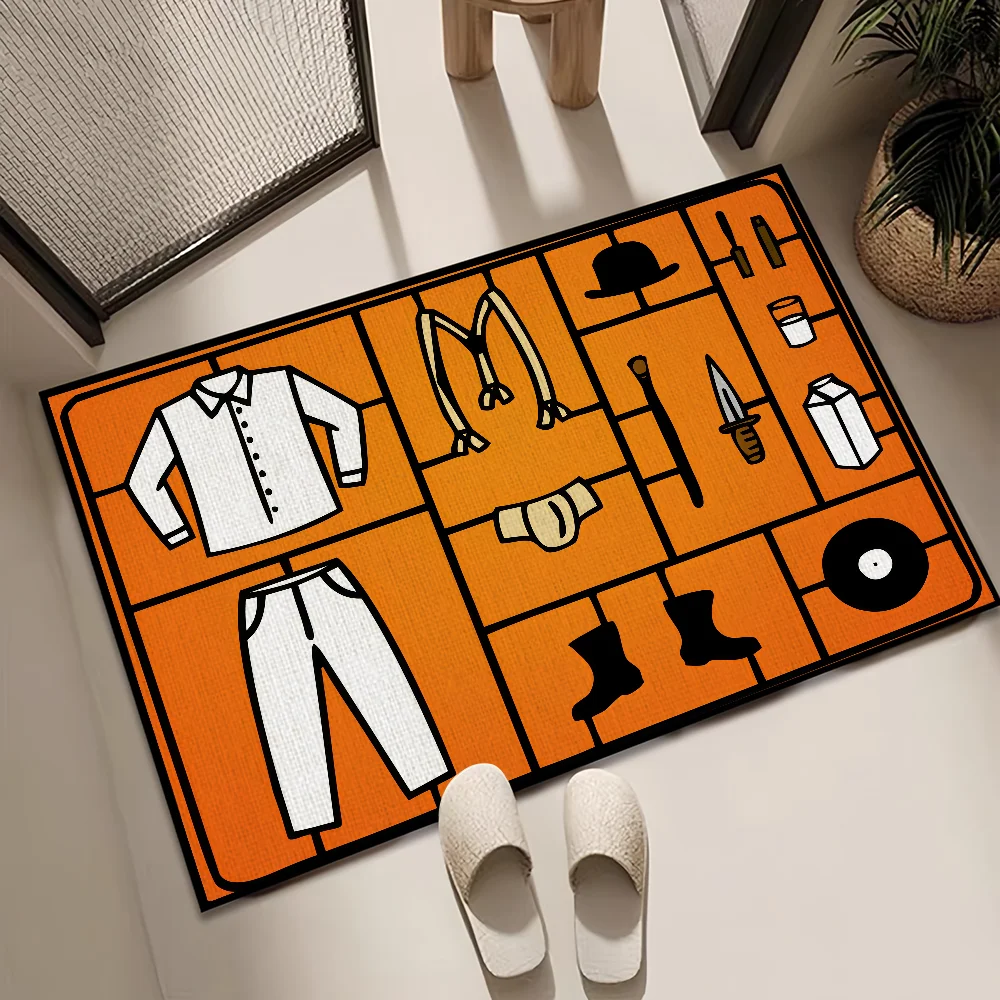 Horrorfilm A C-ClockworkS O-Orange kleiner Teppich Teppich Teppich Home Decor Schlafzimmer Matte Flur Balkon Eingang Fußmatte Dekoration