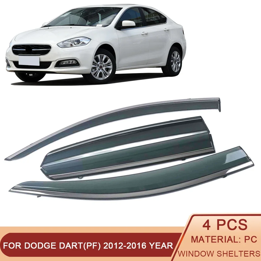 

For Dodge Dart(PF) 2012-2016 Car Window Sun Rain Shade Visor Shield Shelter Protector Cover Frame Sticker Exterior Accessories