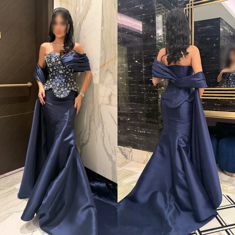 

Customized Pleat Glitter One-shoulder Long Shawl Mermaid Long Dresses Luxury Evening Dress Bespoke Occasion Elegant Party