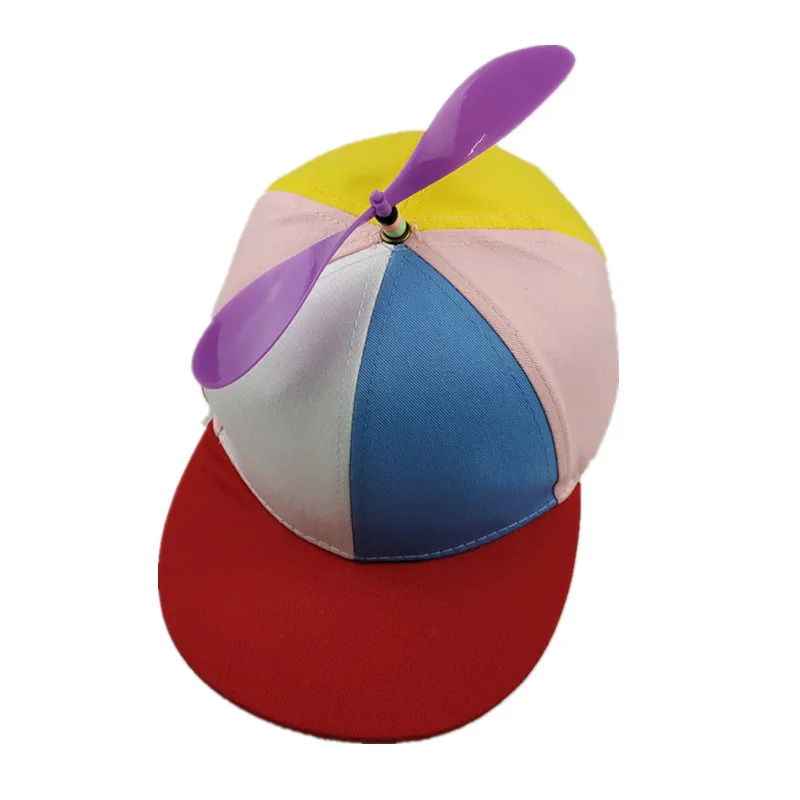 Gorra de béisbol con retales de libélula de bambú para niños, sombrero de béisbol colorido, hélice de helicóptero, Snapback, 2022