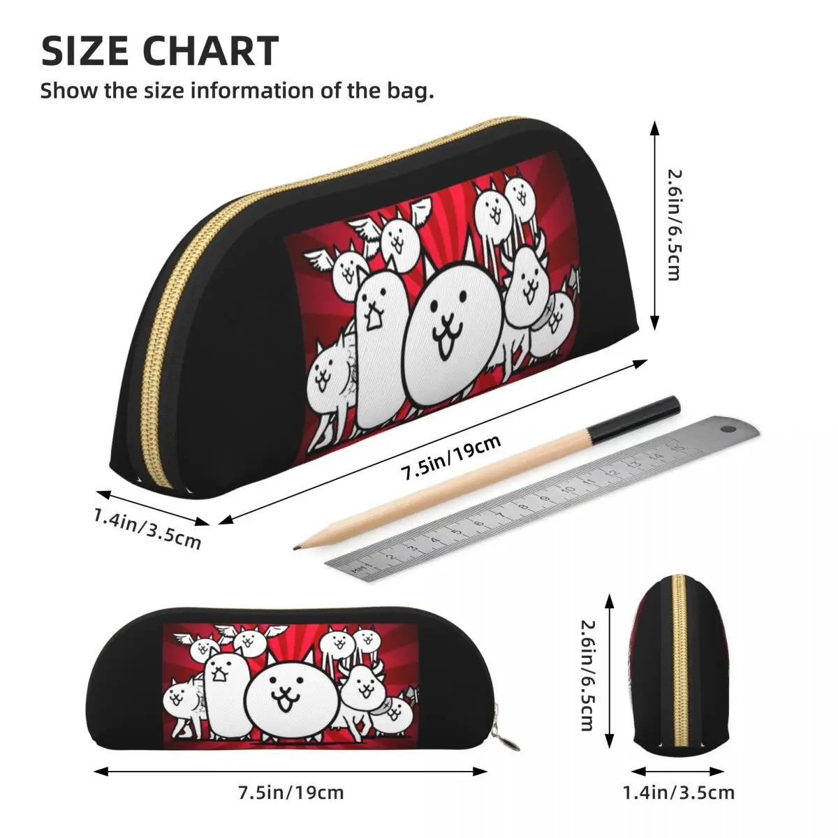 Nyanko الحرب العظمى معركة القطط مقلمة حامل قلم تخزين القرطاسية لوازم سعة كبيرة صندوق القلم حقيبة أقلام رصاص للأطفال