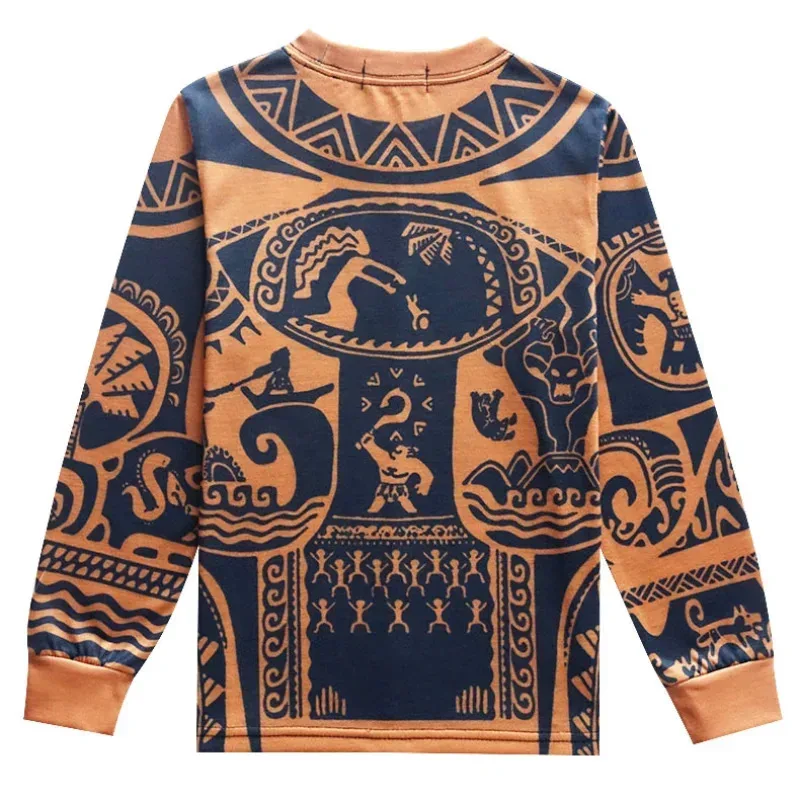 72th أنيمي موانا منامة ماوي ملابس الطفل Vaiana تأثيري الشتاء الطفل بوتيك ملابس الأطفال زي طفل الفتيان S