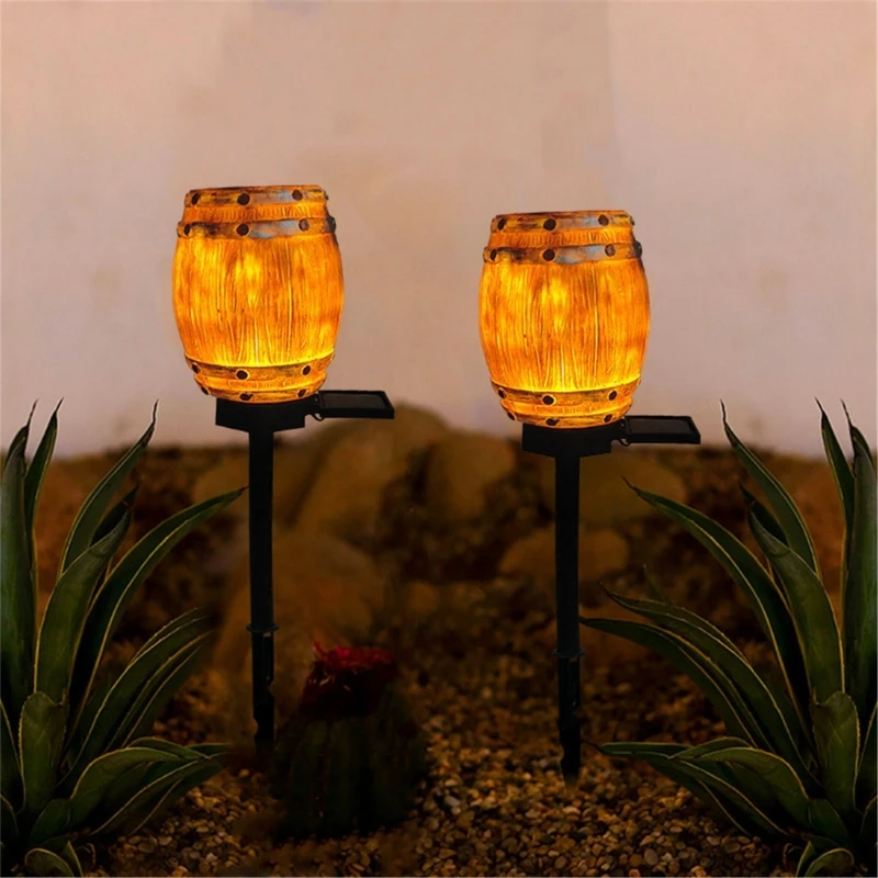 

Solars Gardens Lights Outdoor Decoratives Lights Wine Barrels Buried Lawn Lights Waterproof Landscape Gardens Decoration M4YD