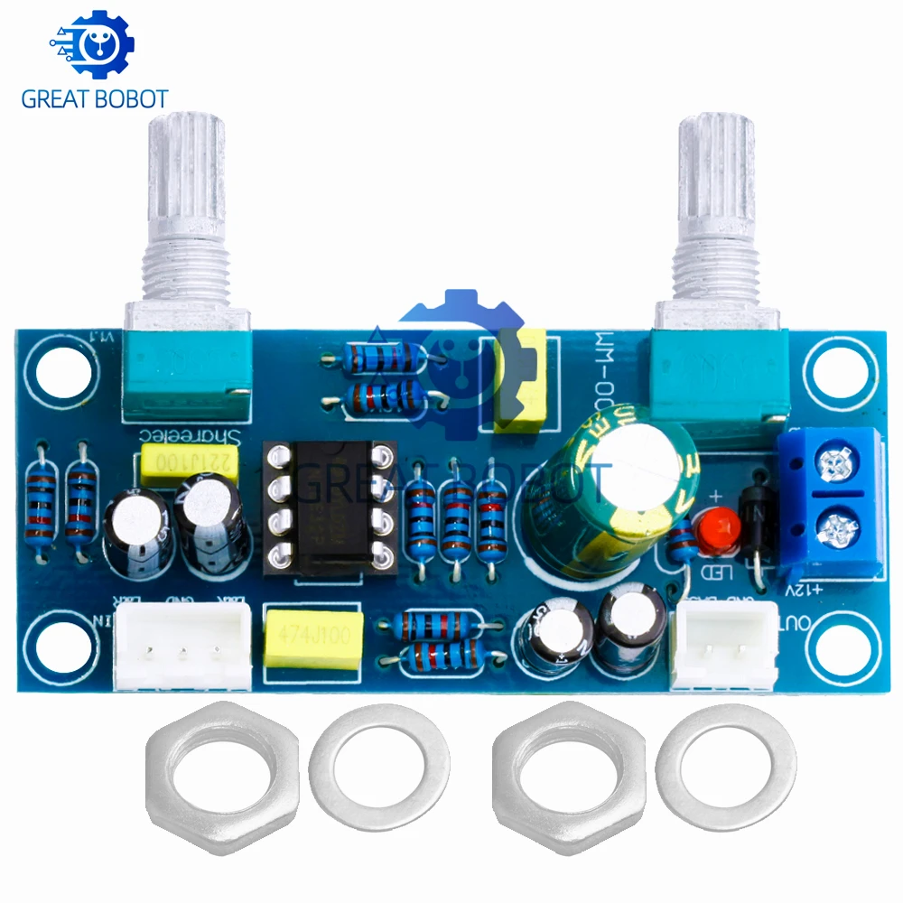 Low Pass Filter Bass Subwoofer Pre-AMP Amplifier Board Single DC Power NE5532 low pass filter bass preamplifier