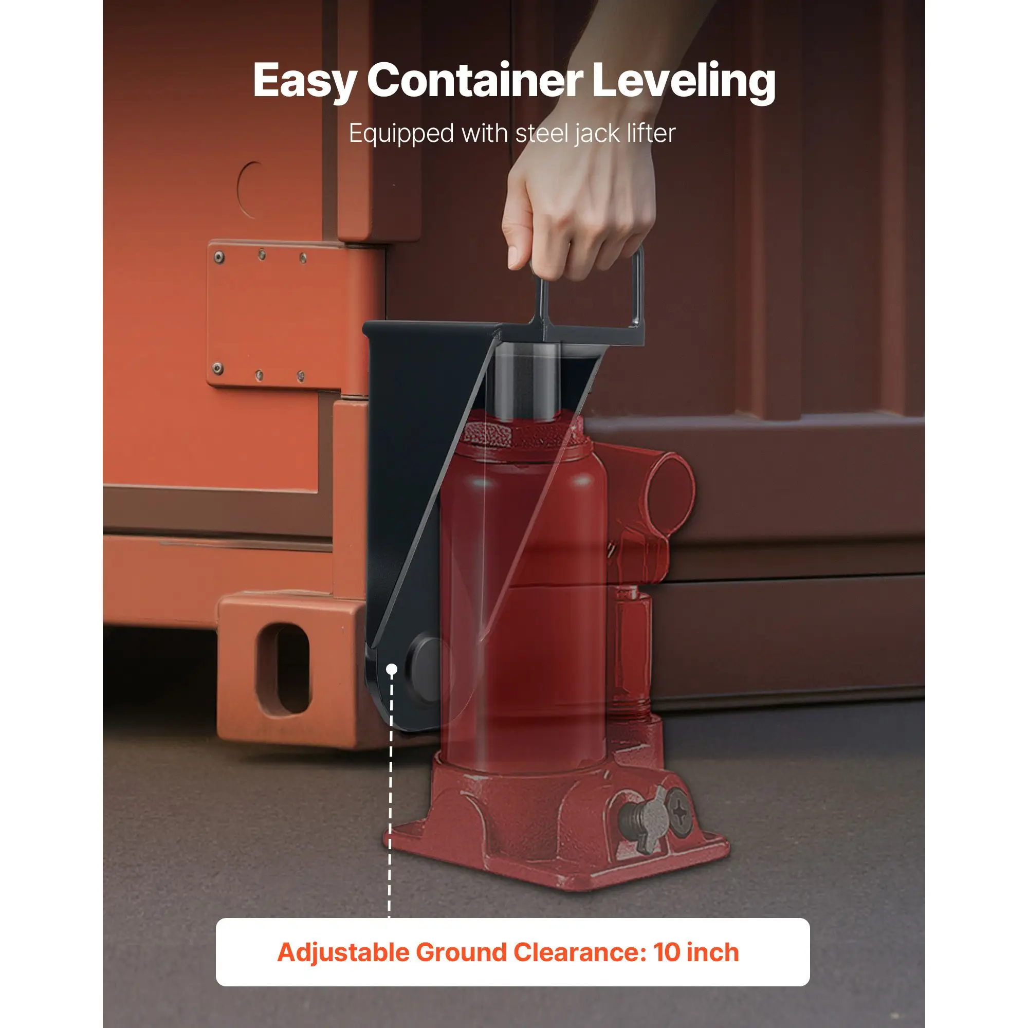 Shipping Container Jack Lug with U-Shaped Handle, 2-Pack, Storage Leveler Booster Withstands Sun & Rain, Heavy Duty for