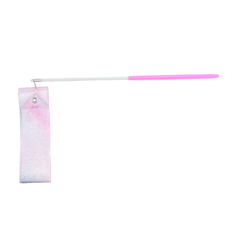 【Flash Sale】2M Flashing Star Gym Ribbons Dance Ribbon Rhythmic Art Gymnastics Ballet Streamer Twirling Rod Rainbow Stick