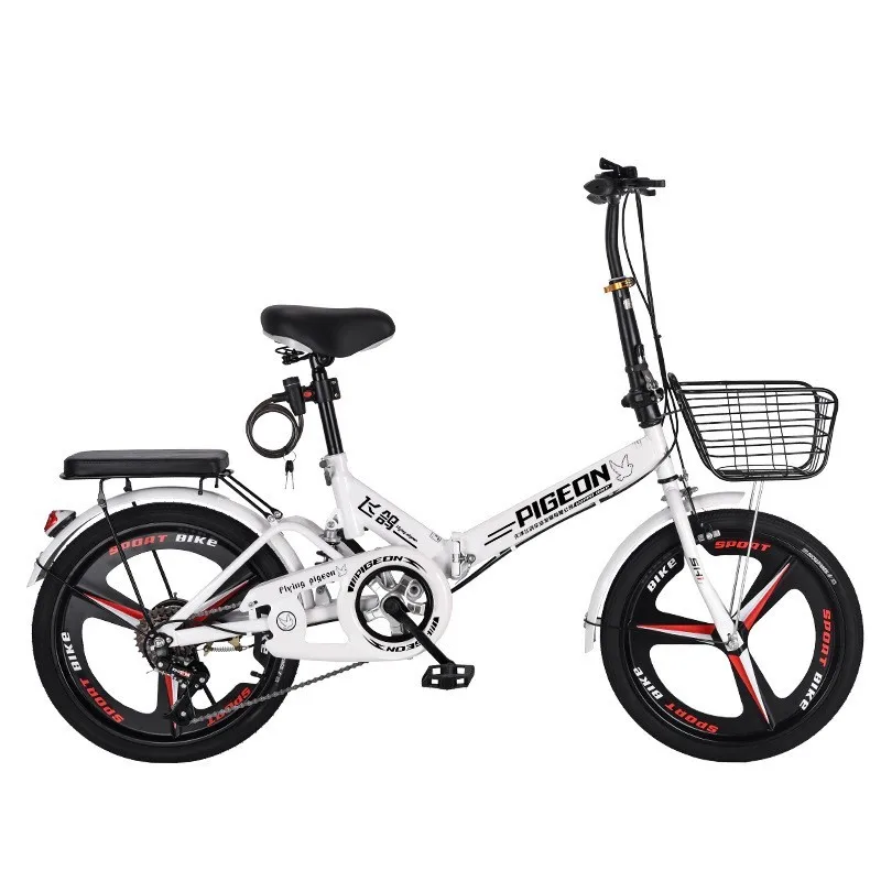 New Folding Bicycle Portable 20 Inch Adult Work Shock Absorber Variable Speed Male And Female Student Bike Installation Free