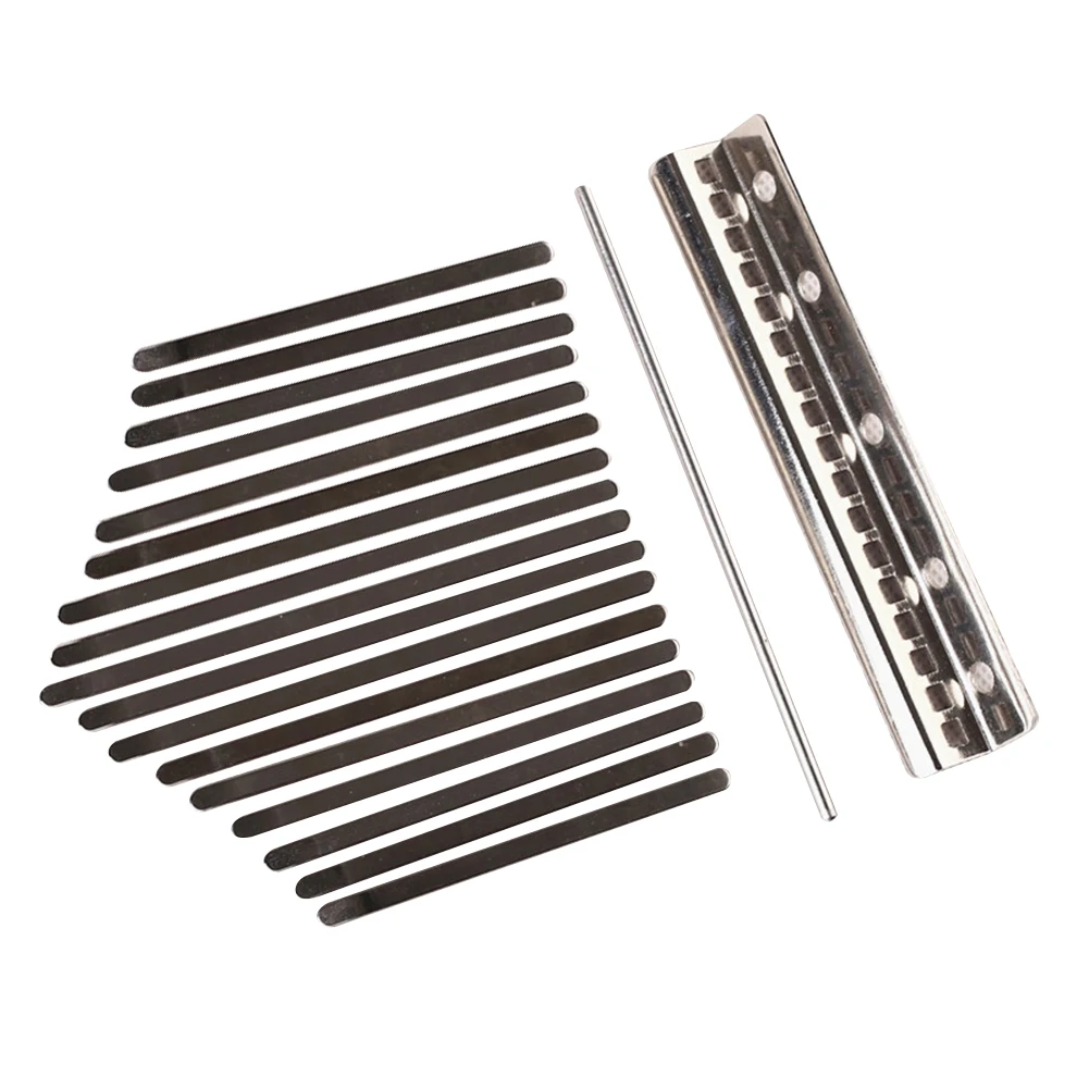 17pcs Thumb Keys Manganese Steel Musical Key Replacement Anti-rust with Wrench Screws Musical Instrument Parts
