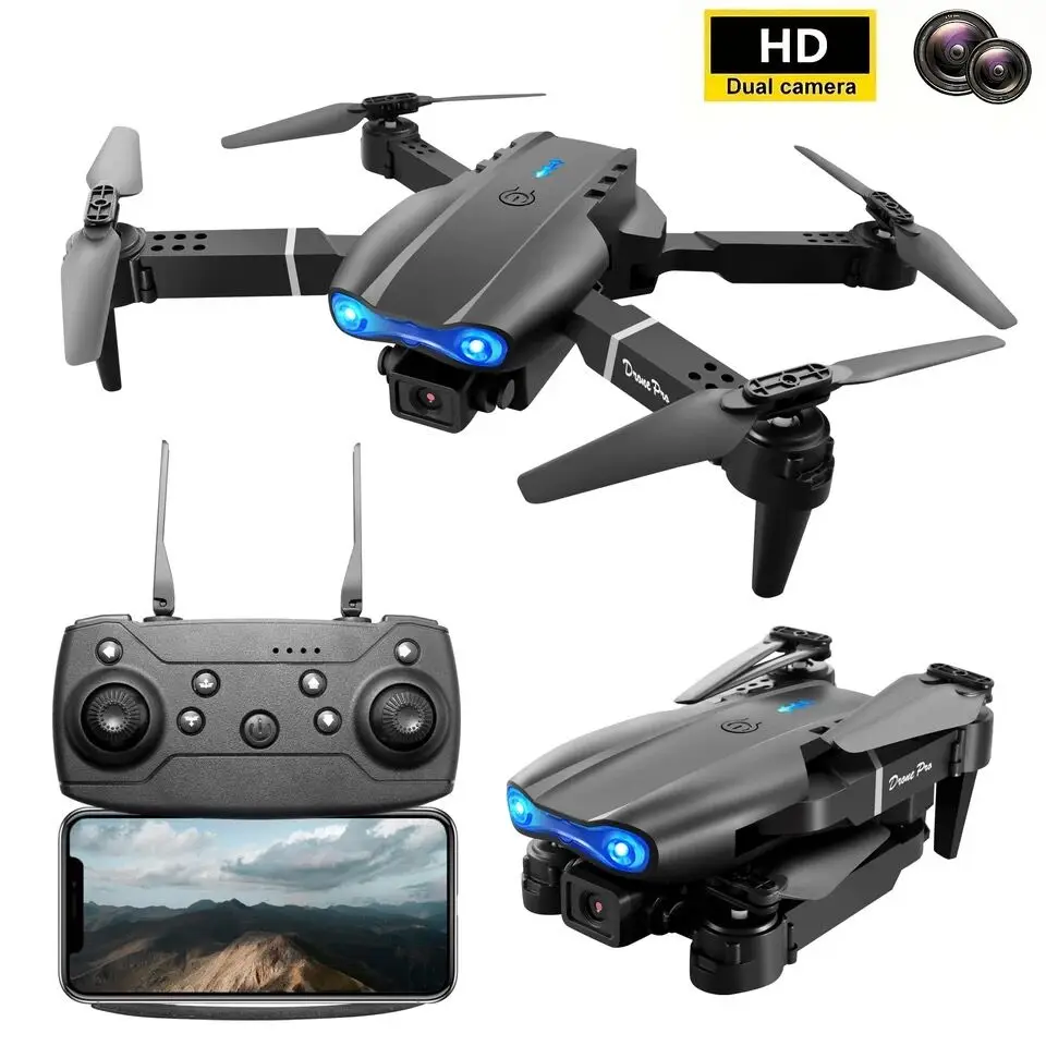 Professional mini remote control drone E99 4K HD aerial camera Wifi FPV folding dron quadcopter RC helicopter Children's toy gif