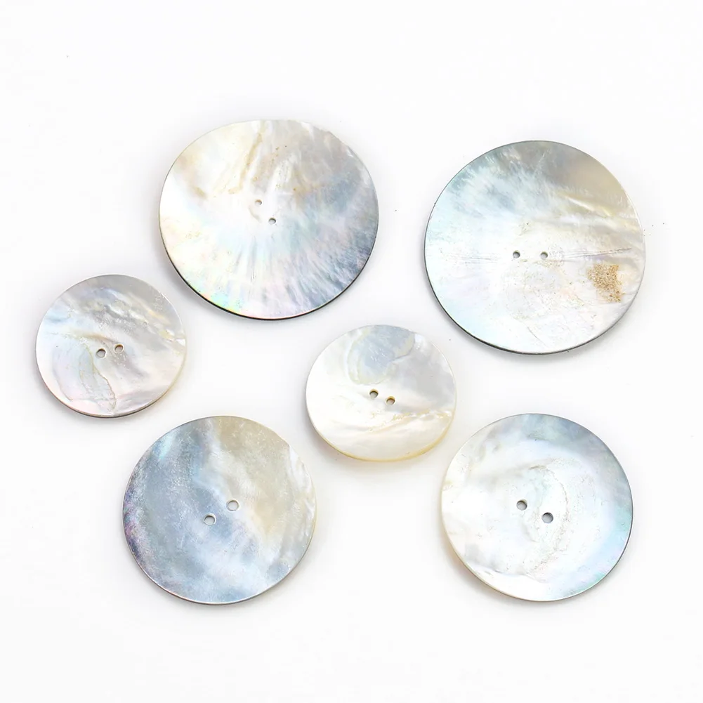 1PC Natural Shell Button Black Mother of Pearl 2 Hole Round Buttons DIY Sewing Scrapbook Accessories Crafts Garment Decorations