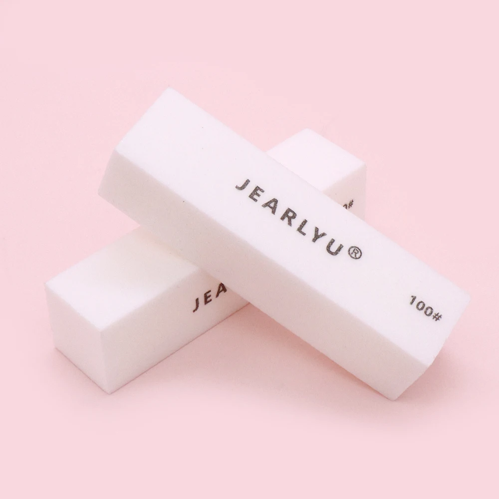 120Pcs JEARLYU High Elastic Nail Buffer File 100# Soft Sponge Nail Polishing Block Durable Manicure Pedicure Sanding Buffer File