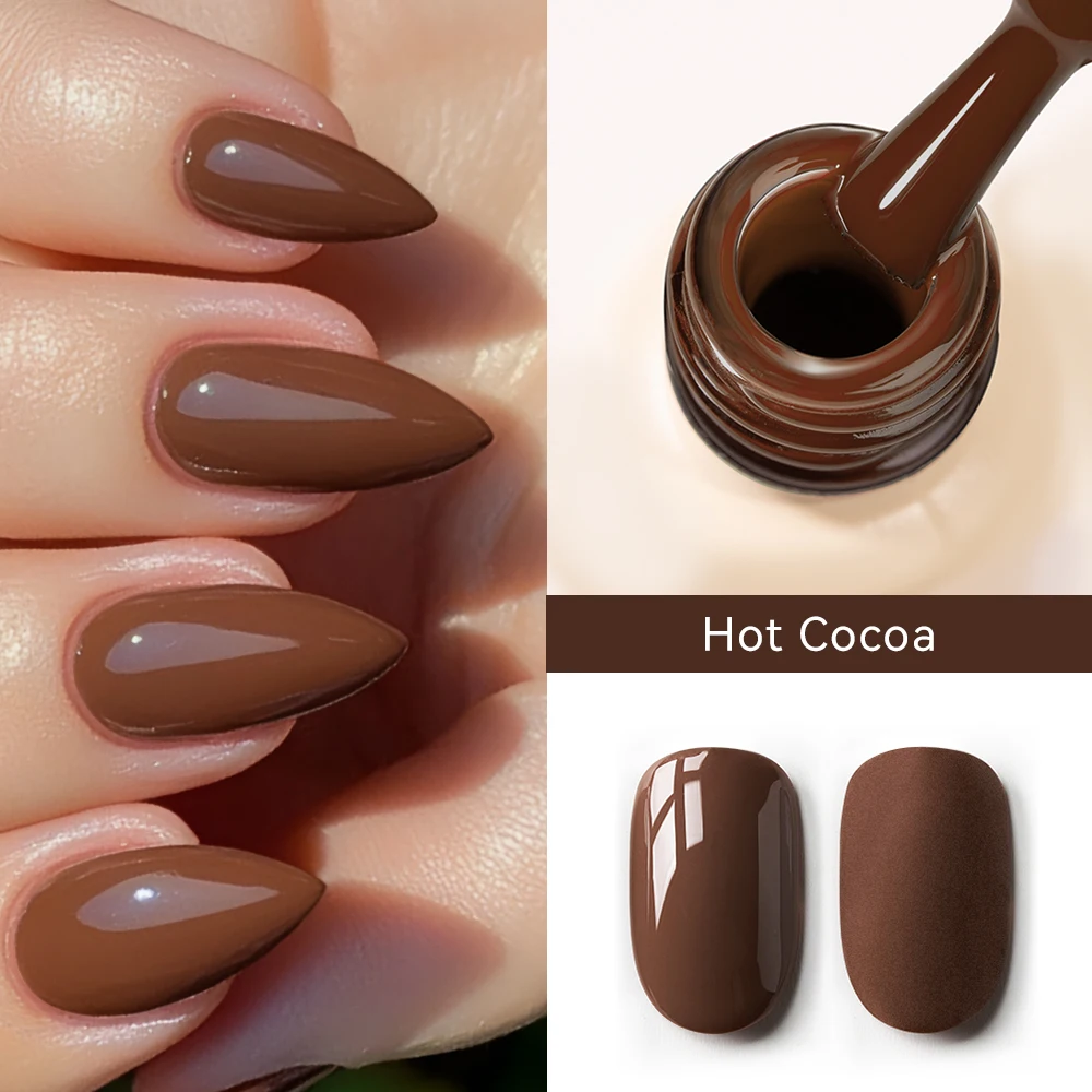 MAYCHAO Hot Cocoa colors Gel Nail Polish 12ml Glossy Semi Permanent Soak Off UV LED Frosted Gel Nails Painting Varnish