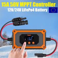 PowMr 15A 50V MPPT Solar Charge Controller  Waterproof 12/24V LiFePo4 Battery Charging Auto Solar Panel Complete Kit Solar Syste