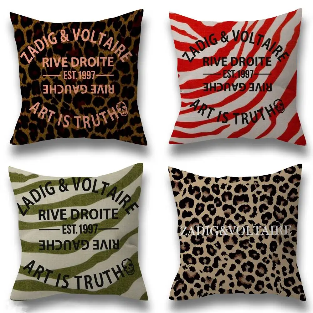 Almohadas decorativas para el hogar con logotipo de Z-Zadig V-Voltaire, imagen personalizada, texto, regalos para el hogar, 45x45cm