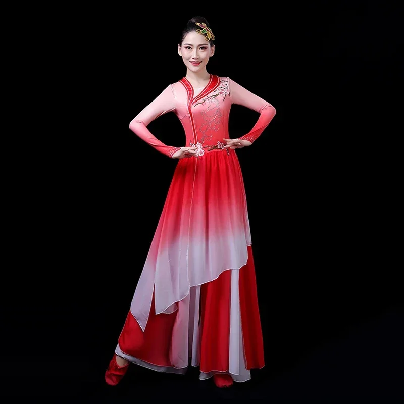 Costumes de danse classique pour femmes, à la mode, élégant, chinois wind2025, nouveau costume de scène de danse pour fans nationaux pour adultes