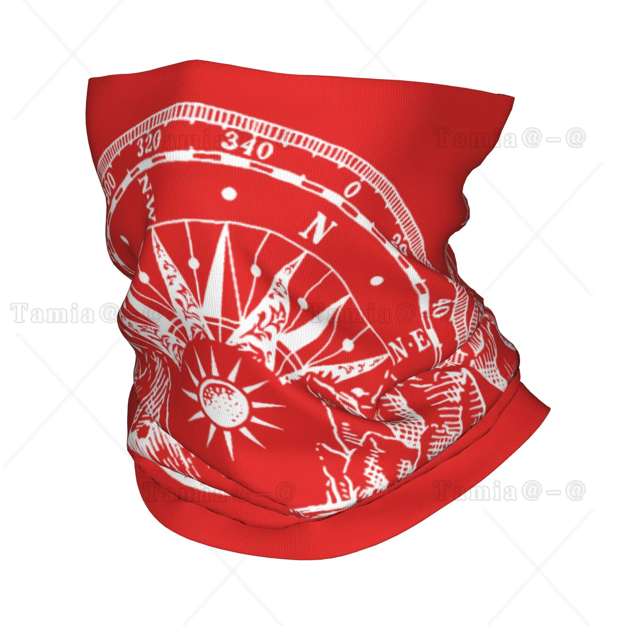Custom Antique Compass Winter Headband Neck Warmer Men Women Ski Cycling Tube Scarf Mountain Camping Adventure Face Bandana