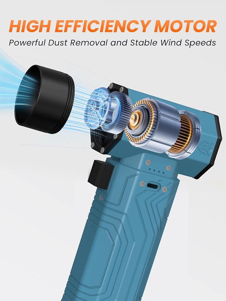

Electric Air Duster Rechargeable Air Blower Strong Wind 700g Thrust Air Pressure For Car Cleaning Soot Snow Blower