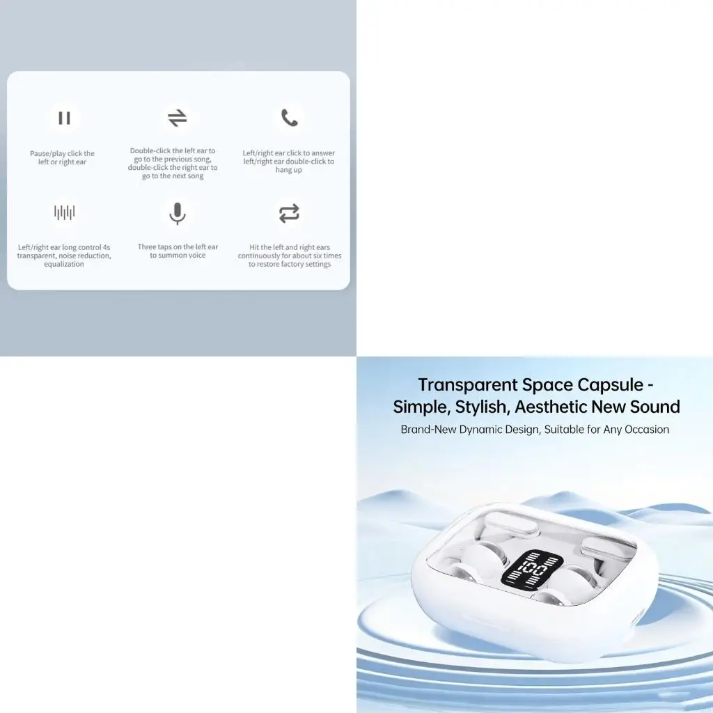 4pcs/Set Wireless Earbuds Earphones Bluetooth-compatible Noise Reduction