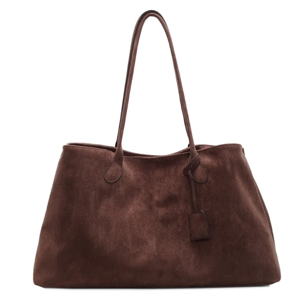 

Simple Shoulder Pouch Suede Shoulder Bag Korean Style Suede Bucket Bag Suede Handbag Storage All-match Underarm Tote Bag Travel