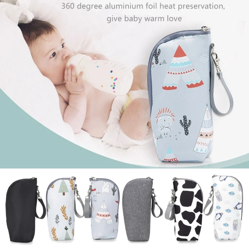 Travel Milk Warmer Bag Infant Feeding Bottle Protective Cover Insulation