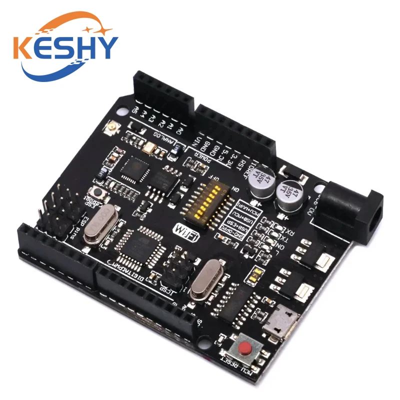 UNO + WiFi R3 ATmega328P + ESP8266 CH340 (memoria de 32Mb) 6V-9V USB-TTL CH340G para placa de desarrollo Arduino NodeMCU WeMos One