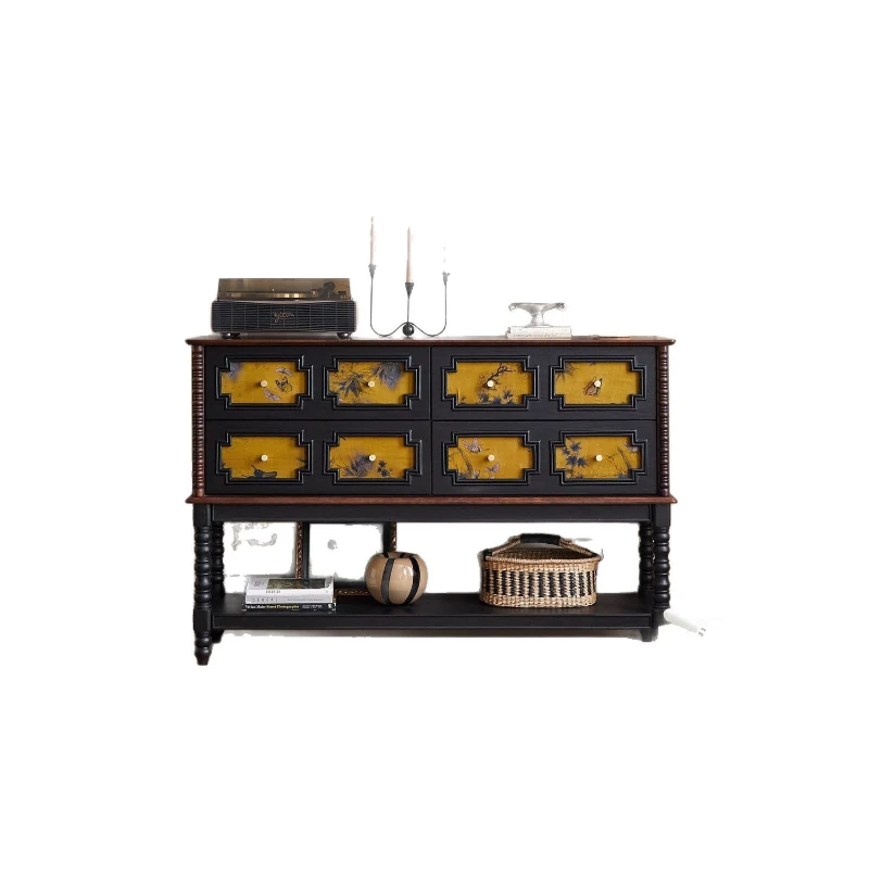 

Medieval style entrance entrance entrance cabinet, living room fragrant cloud yarn counter American storage