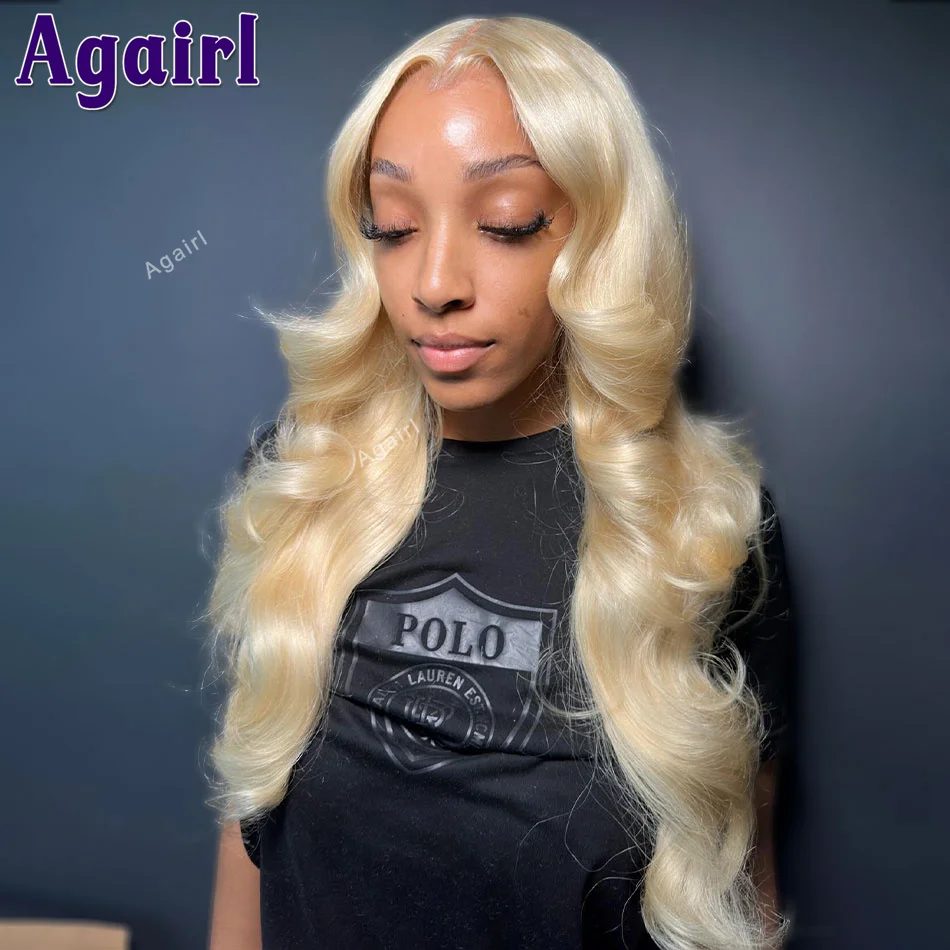 Ash Blonde 13x4 13x6 Lace Frontal Wigs Human Hair For Black Women 613 Colored Transparent Lace Front Body Wave Wigs 200% Density