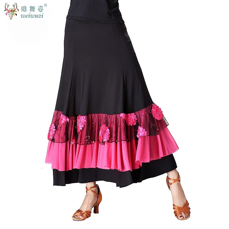 ผู้หญิง Flamenco ห้องบอลรูมฝึกชุดสเปนแฟนซีโมเดิร์นเต้นรํามาตรฐานแห่งชาติการแข่งขันเต้นรําเครื่องแต่งกาย