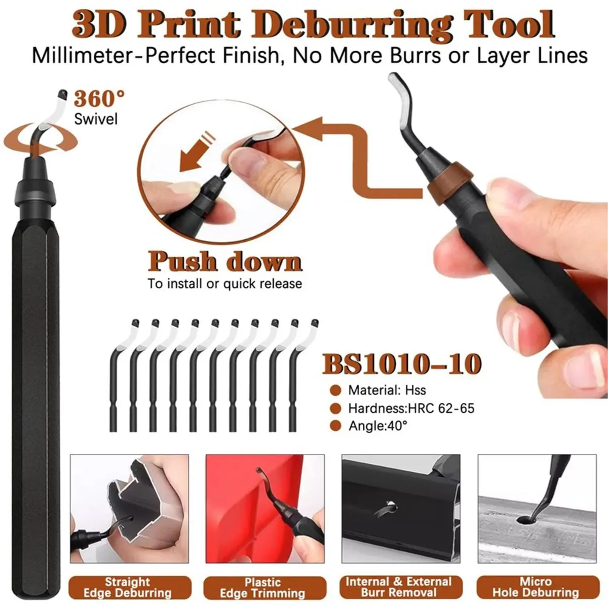 update. 66Pcs 3D Printer Tools Kit for FDM/SLA Printers Deburring Tool, Scrapers, Brushes, Hand Drill, Tweezers & More